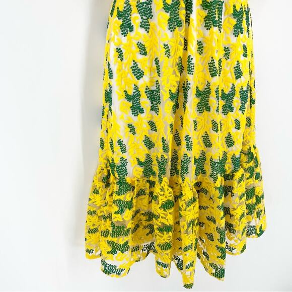 Dress the Population Yellow and Green Midi Dress - Picture 7 of 12